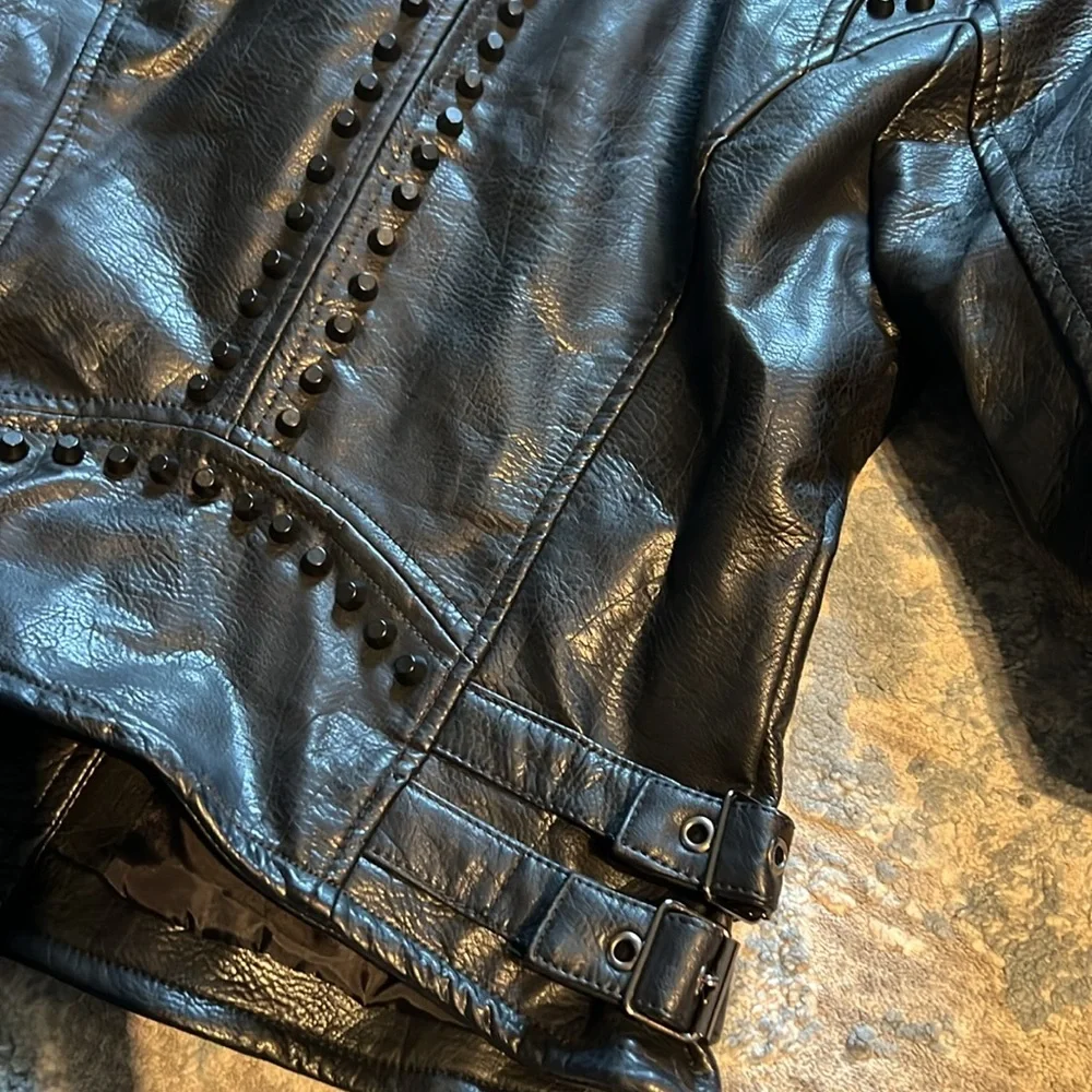 Vigoss Moto Faux Leather Jacket Buckles, and Studs Size XS - Picture 6 of 8